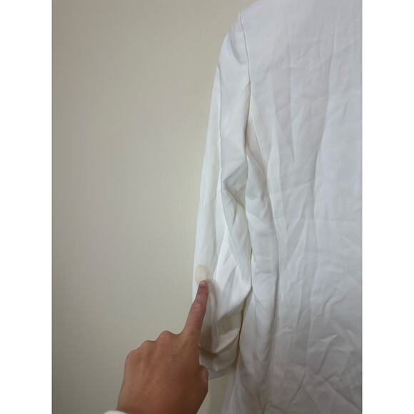 Aritzia Babaton Crepe New Power Blazer Light Birch Sz 00 See Flaw - Picture 7 of 8